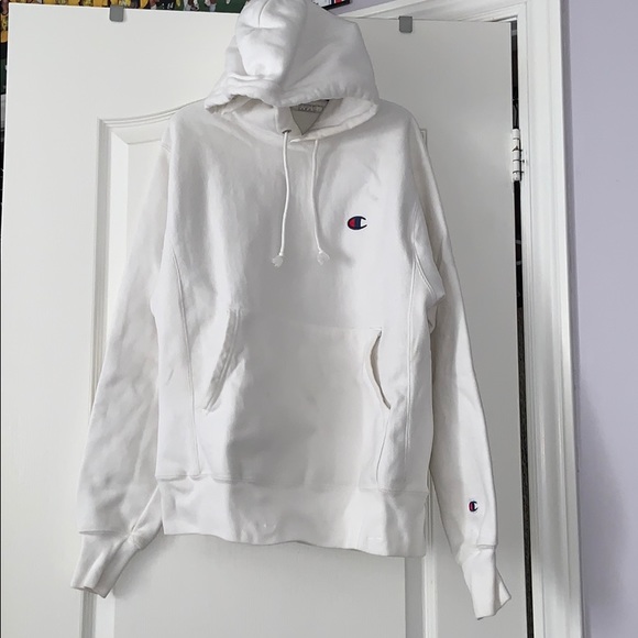 Champion White Reverse Weave Hoodie size S - Picture 3 of 6
